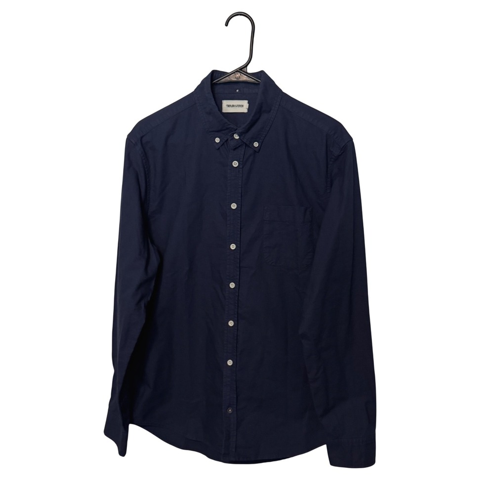 Taylor Stitch The Jack Oxford Shirt Mens 40 Medium Navy Organic Cotton Pocket